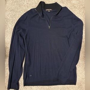 Michael Kors Men's Dark Blue Quarter Zip Sweater